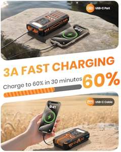 Banque d'alimentation <span class=keywords><strong>solaire</strong></span> portable pliable avec câbles intégrés, charge rapide sans fil, <span class=keywords><strong>panneau</strong></span> <span class=keywords><strong>solaire</strong></span> extérieur, 20000mAh - Product Image 5