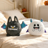 Nouvelle Coussinnette Halloween Effrayante en Forme de Citrouille, Peluche Mignonne Araignée, Chauve-souris, Fantôme, Poupée Squelette en Peluche, Coussin Doux Décoratif