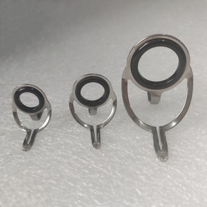 Anneaux de guidage en acier inoxydable à double patte avec anneaux en céramique pour la construction de cannes à pêche en mer, accessoire pour la pêche en eau salée - Product Image 1