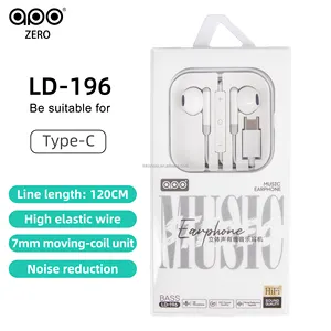 KIKI SHOOT LD-196 Fones de ouvido com fio tipo C para iPh 15 compatível com música tipo C