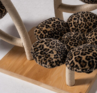 Luxueux léopard floral grand grand arbre à chat tour escalade fleur hamac chat meubles avec des poteaux en peluche et en sisal de qualité supérieure
