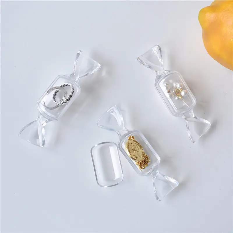 Uvd Wasser Tropfen Teen Mädchen Candy Form Transparent Make-Up Lagerung Tragbare Ohrringe Schmuck Tasche Reise Kosmetische Mini Box