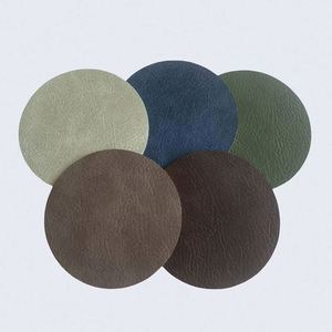 Brown Round Shape Coaster Custom One's Logo Promotional Cup Mat Coaster <b>Set</b> - Product Image 3