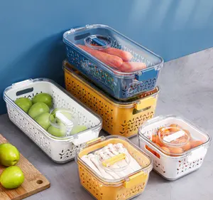 Customized Color Plastic Refrigerator Box Food Storage Container With Lids