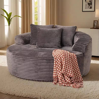 Canapé rond simple en mousse compressée sur mesure, tout en mousse, avec revêtement en tissu, pour salon, canapé compact pour petits espaces