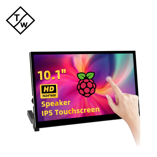 10.1 Inch Raspberry Pi 4 Touch Screen 1024x600 LCD IPS Display with Speaker Holder Monitor for Raspberry Pi 4 Model B 3B 3B+ PC