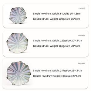 Percussion instruments: 8-inch and 10-inch laser double-row hand-cranked tambourine, kindergarten early education hand <strong>drum</strong> - Product Image 4