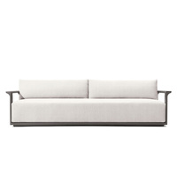 Ensemble de canapés et table basse d'extérieur en aluminium moderne, résistant à la rouille, durable et luxueux pour patio