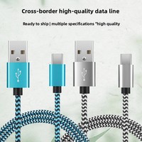 Câble de données USB-A vers Type-C en nylon tressé de 1,8 m avec conducteur en cuivre pur pour téléphones mobiles - Charge rapide et transfert de données