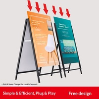 Support d'affichage publicitaire portable double face en fer, résistant au vent, pour extérieur, pliable, pour panneau KT, présentoir d'exposition