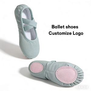 Chaussons de ballet couleur Morandi de qualité supérieure, ballerines plates pour bébé, chaussons de yoga à semelle fendue pour femmes - Product Image 2