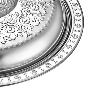 Atacado personalizado multi-especificações aço inoxidável casamento tigelas comida árabe servindo atrito pratos e placas cobertas bacias - Product Image 6