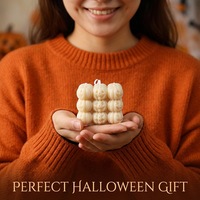 Bougie parfumée en forme de citrouille d'Halloween, cube Rubik, décoration créative et amusante pour la maison, souvenir de festival, cadeau