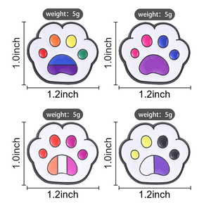 Broche en émail motif patte arc-en-ciel, mignonne et colorée, pour chat et chien, idéale pour décorer un sac à dos - Product Image 6