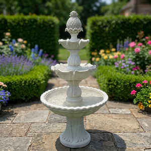 Fontaine d'eau colorée en résine traditionnelle, sculpture de jardin extérieure, design irrégulier fait main, montage au sol, installation facile - Product Image 2