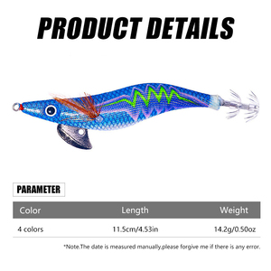 WEIHE Esca Artificiale a Forma di Calamaro 11,5cm 14,2g in 5 Colori con Piombo e Legno, Esca per Pesca in Acqua Salata 3.0 # - Product Image 2