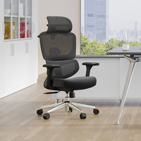 Chaise de bureau de luxe à dossier haut, chaise de travail réglable en maille, chaise d'ordinateur confortable avec accoudoirs