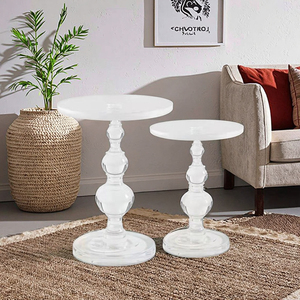 Hiện đại cổ điển Vòng khắc <span class=keywords><strong>plexiglass</strong></span> bảng bên đầy đủ rõ ràng Acrylic Bàn cà phê cho đồ nội thất nhà - Product Image 5