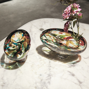 Art <strong>Glass</strong> Object HandBlown Multi Color Fused <strong>Glass</strong> Oval <strong>Pebble</strong> Sculpture Centerpiece Bud <strong>Vases</strong> <strong>for</strong> Hotel Villa Luxury Decor - Product Image 5