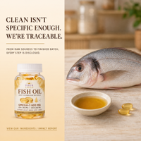 Gélules d'huile de poisson Oméga 3, faciles à avaler, complément alimentaire, 60 unités pour adultes, favorise le bien-être nutritionnel quotidien