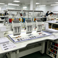 Machine à broder 9 aiguilles pour t-shirts avec cadre à changement rapide et alimentation par tombée pour la décoration de tissus légers