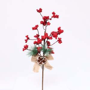 Gel et congelé fait à la main artificielle rouge décoration de Noël Berry Floral Spray fruits baies pics - Product Image 2