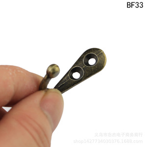 Gancho de pared individual BF33 de aleación de zinc estilo antiguo, 32 mm x 12 mm, gancho extra pequeño para ropa - Product Image 4