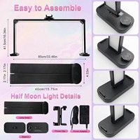 Lampe UV demi-lune pliable 40W pour usage domestique et professionnel, rechargeable avec fonction de charge de téléphone, pour salon de beauté, extensions de cils, broderie, interrupteur rotatif
