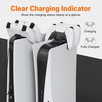 Support de charge rapide sans fil INNOASIA pour manettes avec double station de charge, broches de contact et écran LED