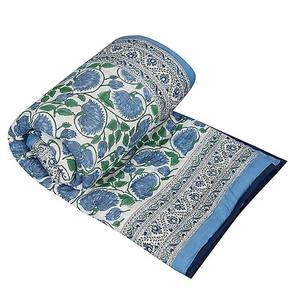 Bloque bohemio tradicional Impreso Edredón Bloque de mano Impreso Cubierta de cama Edredón hecho a mano de Rajasthan - Product Image 1