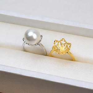 แหวนเงินแท้ S925 แบบเปิด ปรับขนาดได้ 10-11 มม. สำหรับใส่ไข่มุก DIY ขนาด 6 มม.-20 มม. รุ่น 1447 อุปกรณ์ทำเครื่องประดับ พร้อมห่วงเชื่อม - Product Image 2