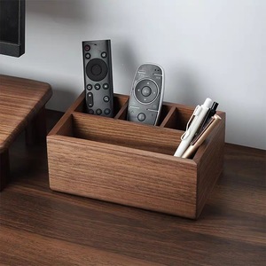 Black Walnut Storage <b>Box</b> 19.5x13.5x8.5cm Four Compartment Desk Organizer For Office Home Stationery Jewelry <b>Makeup</b> - Product Image 2