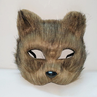 2024 Halloween renard forme demi visage masque pour les yeux Sexy Imitation chat cheveux Animal masque noël carnaval fête Cosplay Costume accessoires