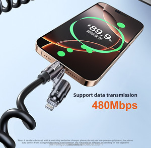 Cavo di Ricarica Rapida PD 240W 4 in 1 in Zinco da 2,0 Metri, Cavo USB-C a Type-C per Telefoni Cellulari/CarPlay - Product Image 5
