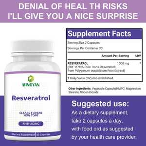 Trans-Resveratrol 1000mg, Extracto de Polygonum Cuspidatum 98% Puro para Apoyo Antioxidante, Salud de la Piel y Antienvejecimiento - Product Image 5