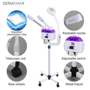 業務用美容サロン向け 3イン1 温冷フェイシャルスチーマー 拡大鏡付き フェイススチーマー 温冷スプレー付きフェイシャルランプ - Product Image 2