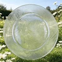 Assiette décorative peu profonde en plastique transparent solide, style Instagram frais et mignon, pour la maison, les fêtes, les pique-niques en extérieur, polyvalente