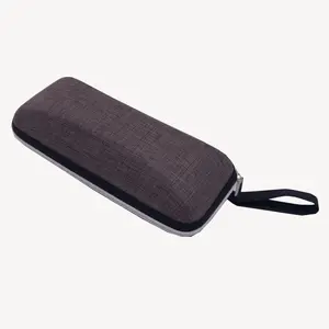 Dark Brown EVA Optical Cases with Melange Fabric Outside for Sunglasses Packing Box Foldable