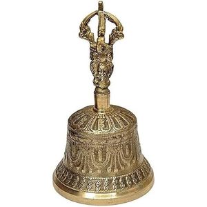 PARIJAT Artesanía Budista Tibetano Meditación Campana Dorje Set 5 Pulgadas Hecho Tradicional Fórmula Tibetana 7 Metales para Yoga Pilates - Product Image 4