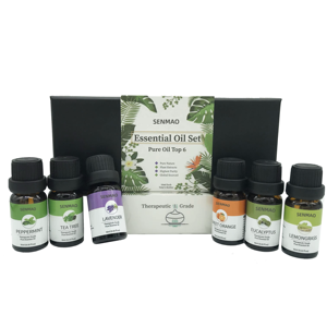 Lot de 6 Huiles Essentielles Pures et Naturelles – Nouveau Coffret Cadeau pour Diffuseur d'Air, Parfum d'Ambiance, Relaxation et Calme (Lavande, Thé, Citronnelle) - Product Image 1