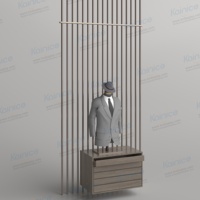 Vitrine murale 3 sections Kainice pour costumes homme avec éclairage LED, tiroirs et étagères pour chaussures – Écologique