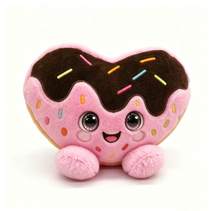 Peluche personnalisée en forme de donut cœur, peluche donut, peluche alimentaire, coussin en forme de cœur, animal en peluche dessert - Product Image 3