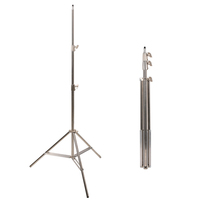 Support d'éclairage pour diffusion en direct en acier inoxydable de 2,1 m avec vis de 1/4 de pouce pour studio photo, vidéo, boîte à lumière, réflecteur, appareil photo