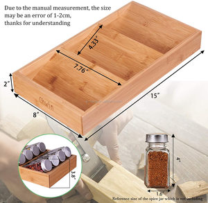 2026 3-Tier Bamboo Storage Rack Organizer for Drawer Large <strong>Spice</strong> <strong>Tray</strong> for Kitchen Storage and Organization - Product Image 2
