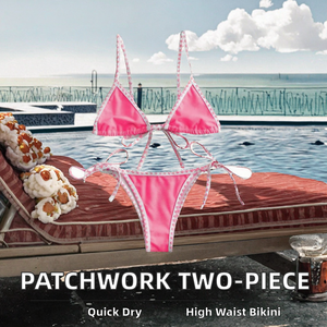 Nuevo Bikini de Dos Piezas con Diseño de Parches de Secado Rápido y Ecológico, Traje de Baño Sexy para Mujer - Product Image 2