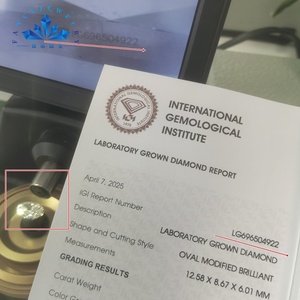 Bague <span class=keywords><strong>Solitaire</strong></span> Unique en Or Pur avec Diamant de Laboratoire Certifié IGI, Coupe <span class=keywords><strong>Coussin</strong></span> Longue et Large, Bijoux Fins - Product Image 6