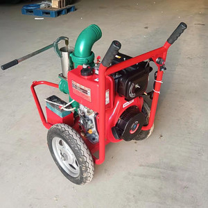 Bomba de Agua Centrífuga Diésel de Dos Ruedas con Empuje Manual para Riego Agrícola - Product Image 1