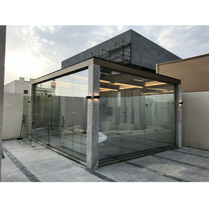 Puerta Corredera de Vidrio Minimalista con Marco de Aluminio para Patio o <span class=keywords><strong>Terraza</strong></span>, con <span class=keywords><strong>Aislamiento</strong></span> Acústico y Vidrio Templado con Rotura de Puente Térmico - Product Image 2