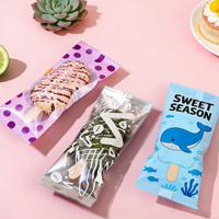 Emballage alimentaire personnalisé avec logo coloré, film aluminium de qualité alimentaire, fermeture arrière, sac pour glaces et sucettes glacées