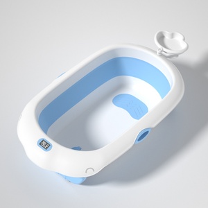 Ensemble de <span class=keywords><strong>baignoire</strong></span> pour bébé en plastique écologique, accessoires, conception sécurisée à détection de température, <span class=keywords><strong>baignoire</strong></span> pour bébé <span class=keywords><strong>avec</strong></span> support de bain pour nouveau-nés - Product Image 2